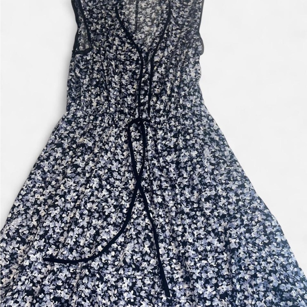 Elegant Floral Maxi Dress in Black and White